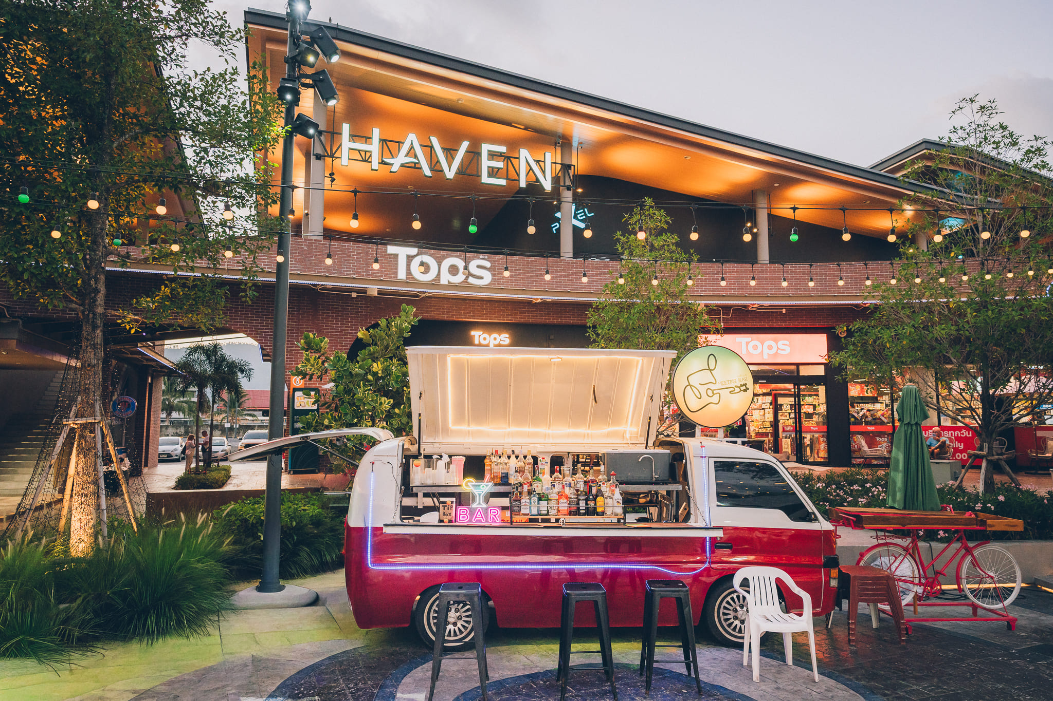 Haven Samui community mall entrance in Chaweng or Michelin-rated dining at Haven Samui.